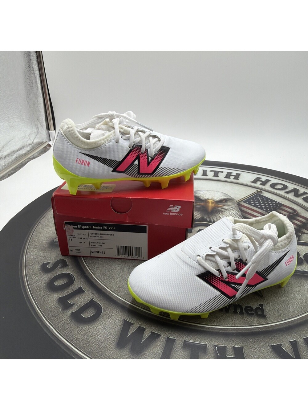 New Balance Kids' Furon Dispatch Fg V7+ Soccer Shoes Size 11 Wide